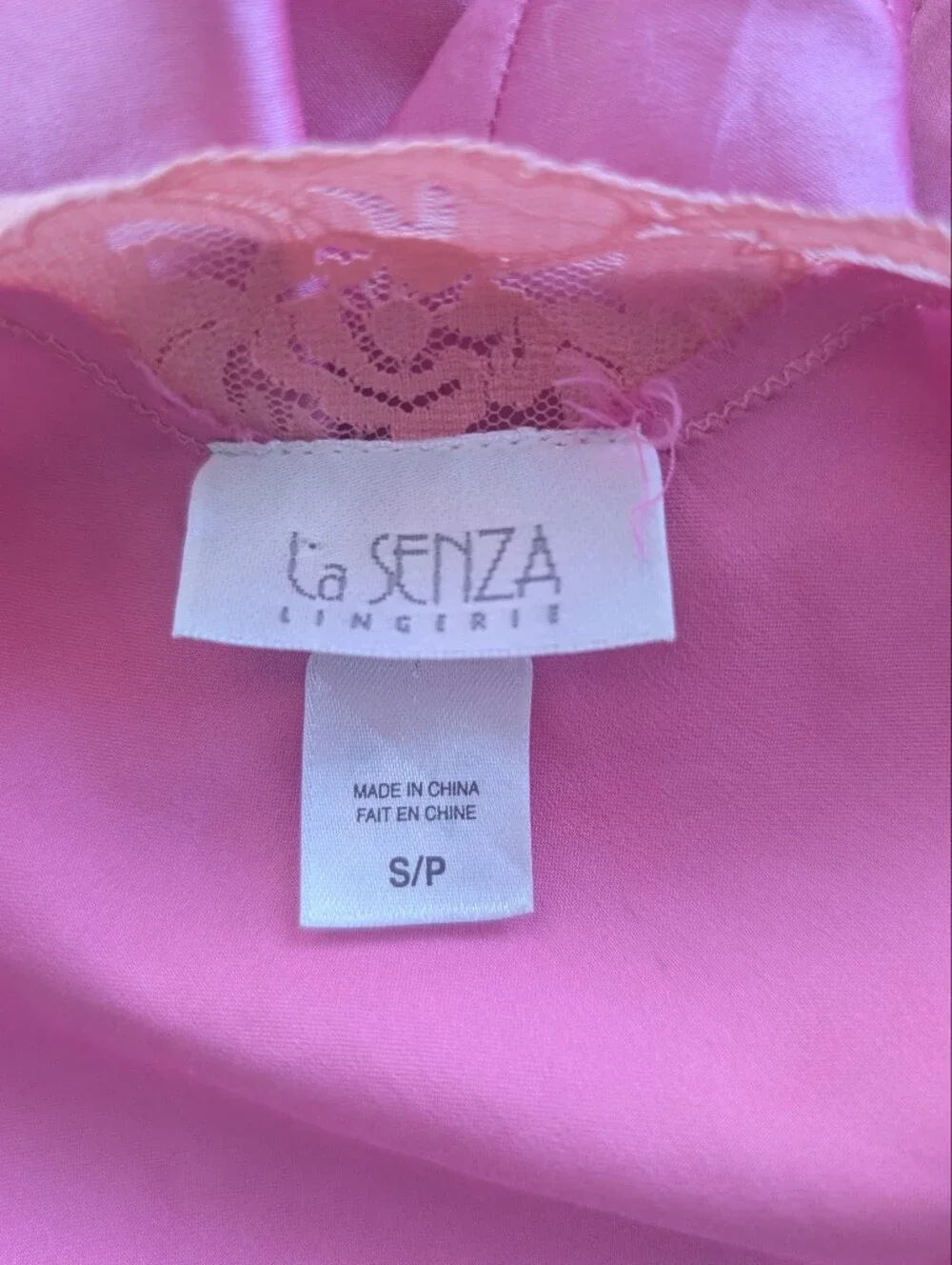 La Senza Pink Satin Lace Cami Top Y2K Lingerie Style Women's Small - Picture 6 of 7